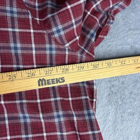 Wrangler Shirt Mens 2X Western Long Sleeve Red Gray Plaid‎ Button Cotton Blend - Picture 5 of 9